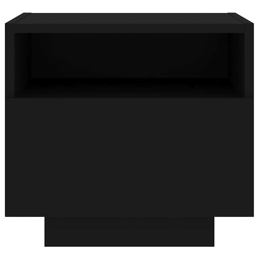 vidaXL Bedside Cabinet with LED Lights Black 40x39x37 cm