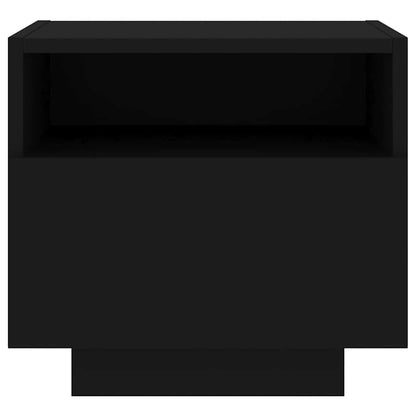 vidaXL Bedside Cabinet with LED Lights Black 40x39x37 cm