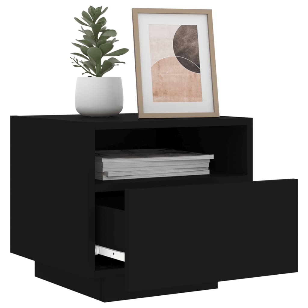 vidaXL Bedside Cabinet | Set of 2 | Black | Engineered wood | Bedside Cabinet