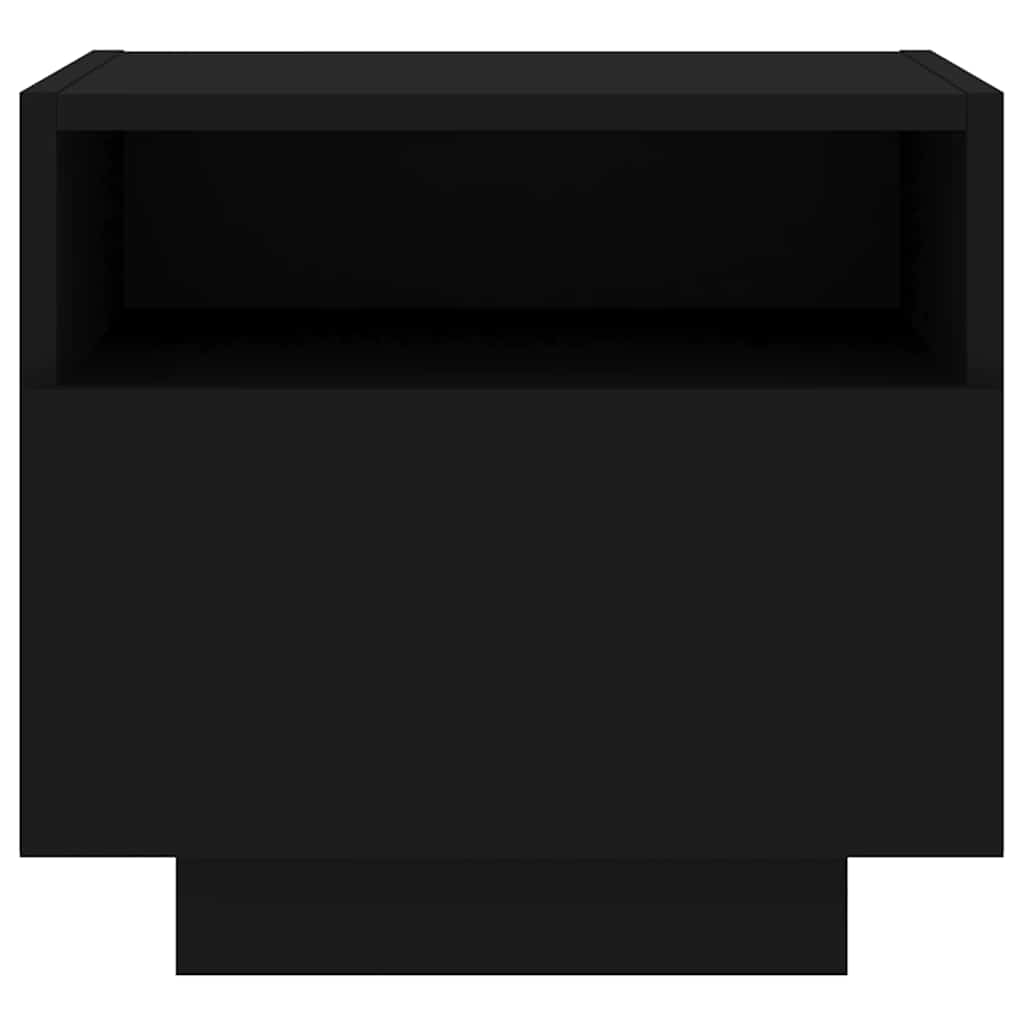 vidaXL Bedside Cabinets with LED Lights 2 pcs Black 40x39x37 cm