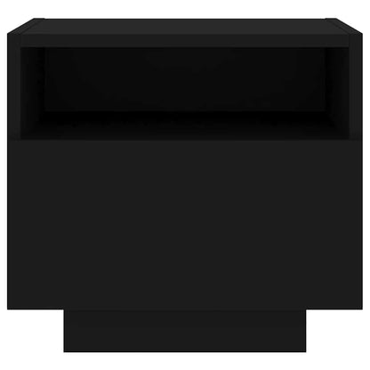 vidaXL Bedside Cabinets with LED Lights 2 pcs Black 40x39x37 cm