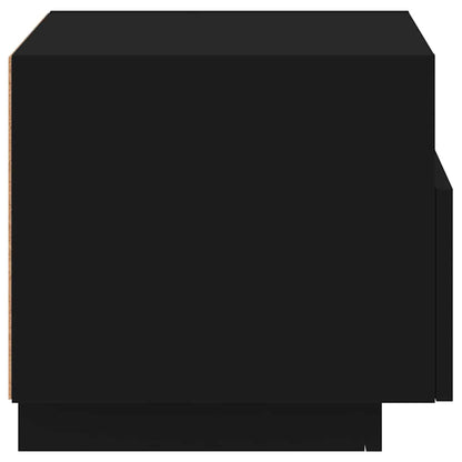 vidaXL Bedside Cabinets with LED Lights 2 pcs Black 40x39x37 cm