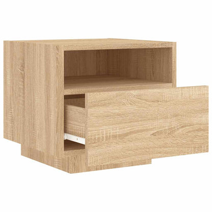 vidaXL Bedside Cabinet with LED Lights Sonoma Oak 40x39x37 cm