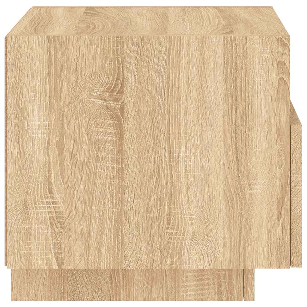 vidaXL Bedside Cabinet with LED Lights Sonoma Oak 40x39x37 cm