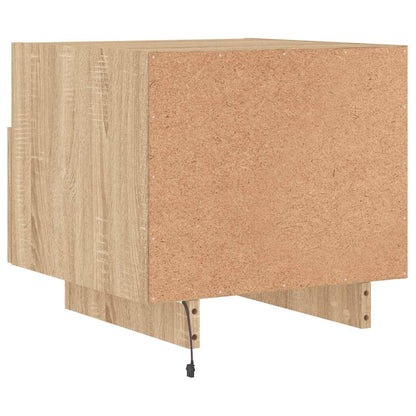 vidaXL Bedside Cabinet with LED Lights Sonoma Oak 40x39x37 cm