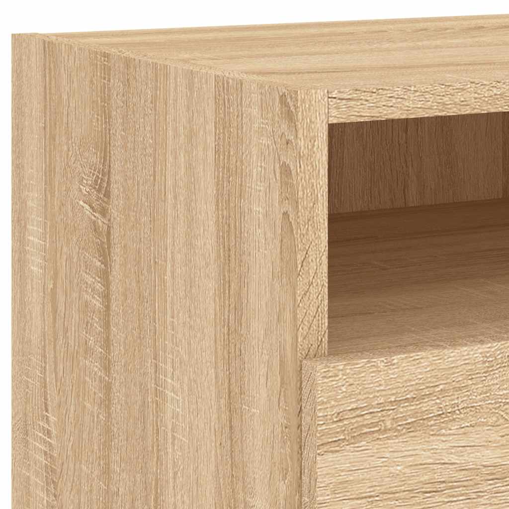 vidaXL Bedside Cabinet with LED Lights Sonoma Oak 40x39x37 cm