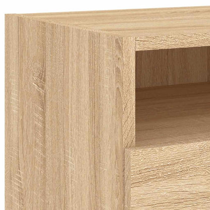 vidaXL Bedside Cabinets with LED Lights 2 pcs Sonoma Oak 40x39x37 cm