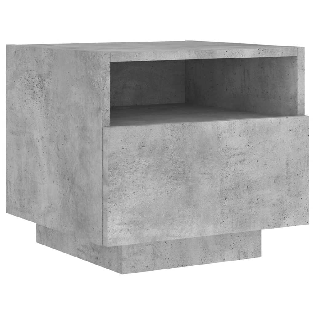 vidaXL Bedside Cabinets with LED Lights 2 pcs Concrete Grey 40x39x37cm