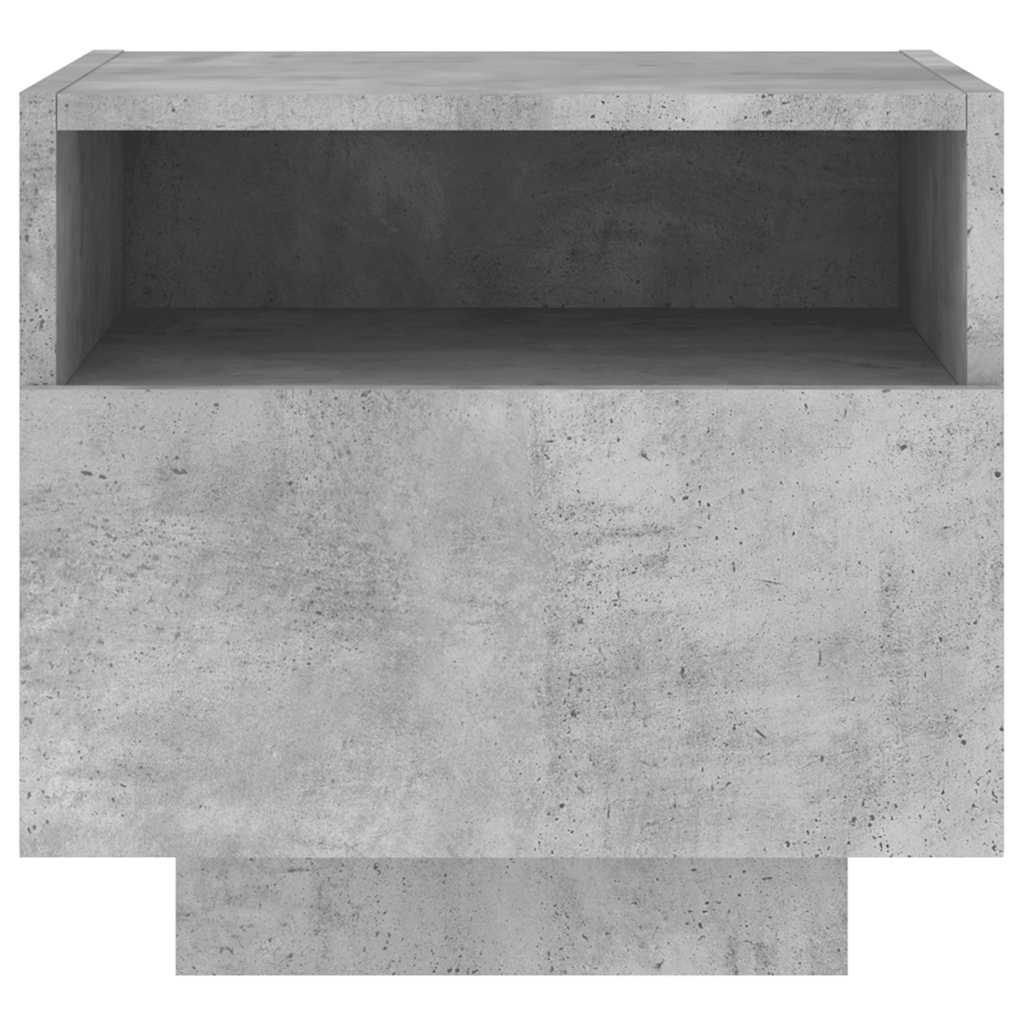 vidaXL Bedside Cabinets with LED Lights 2 pcs Concrete Grey 40x39x37cm