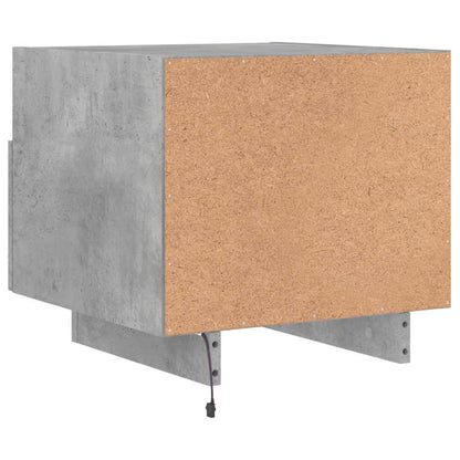 vidaXL Bedside Cabinets with LED Lights 2 pcs Concrete Grey 40x39x37cm