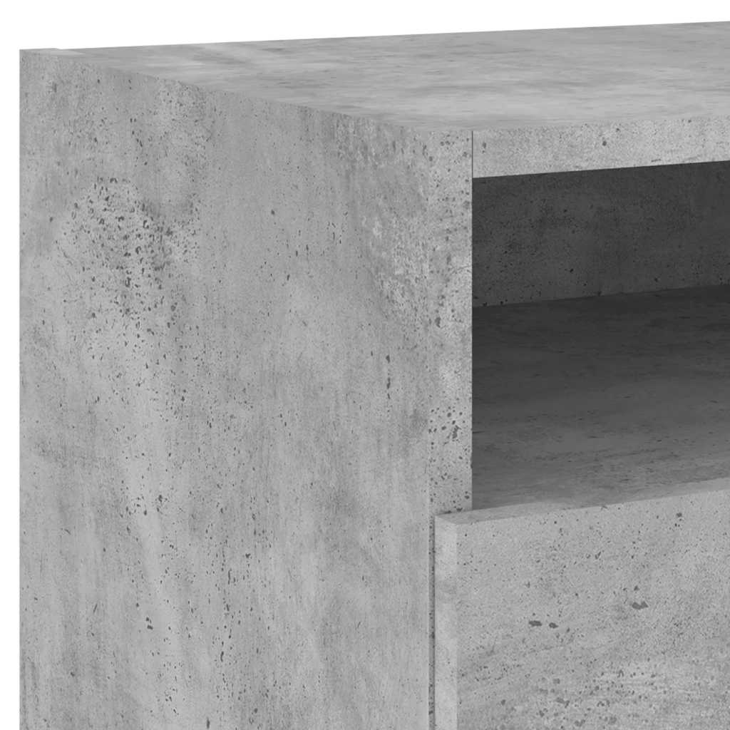 vidaXL Bedside Cabinets with LED Lights 2 pcs Concrete Grey 40x39x37cm