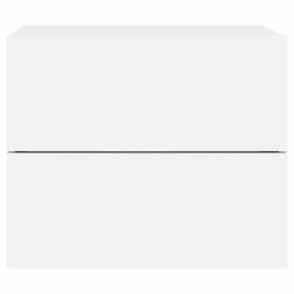 vidaXL Wall-mounted Bedside Cabinet with LED Lights White