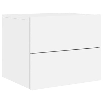 vidaXL Wall-mounted Bedside Cabinets with LED Lights 2 pcs White