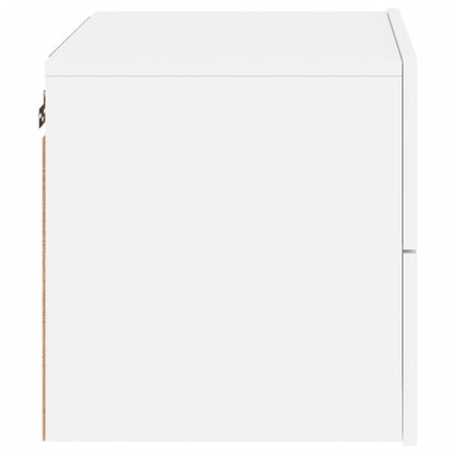vidaXL Wall-mounted Bedside Cabinets with LED Lights 2 pcs White
