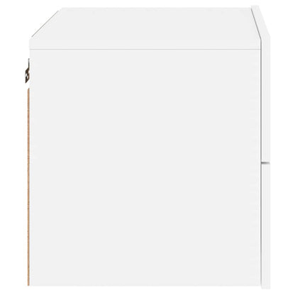 vidaXL Wall-mounted Bedside Cabinets with LED Lights 2 pcs White
