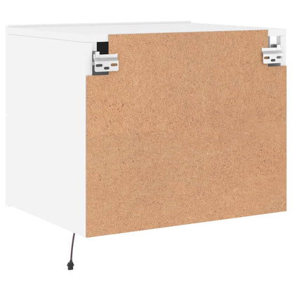vidaXL Wall-mounted Bedside Cabinets with LED Lights 2 pcs White