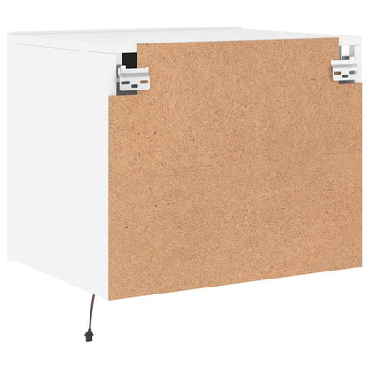 vidaXL Wall-mounted Bedside Cabinets with LED Lights 2 pcs White