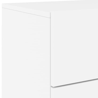 vidaXL Wall-mounted Bedside Cabinets with LED Lights 2 pcs White