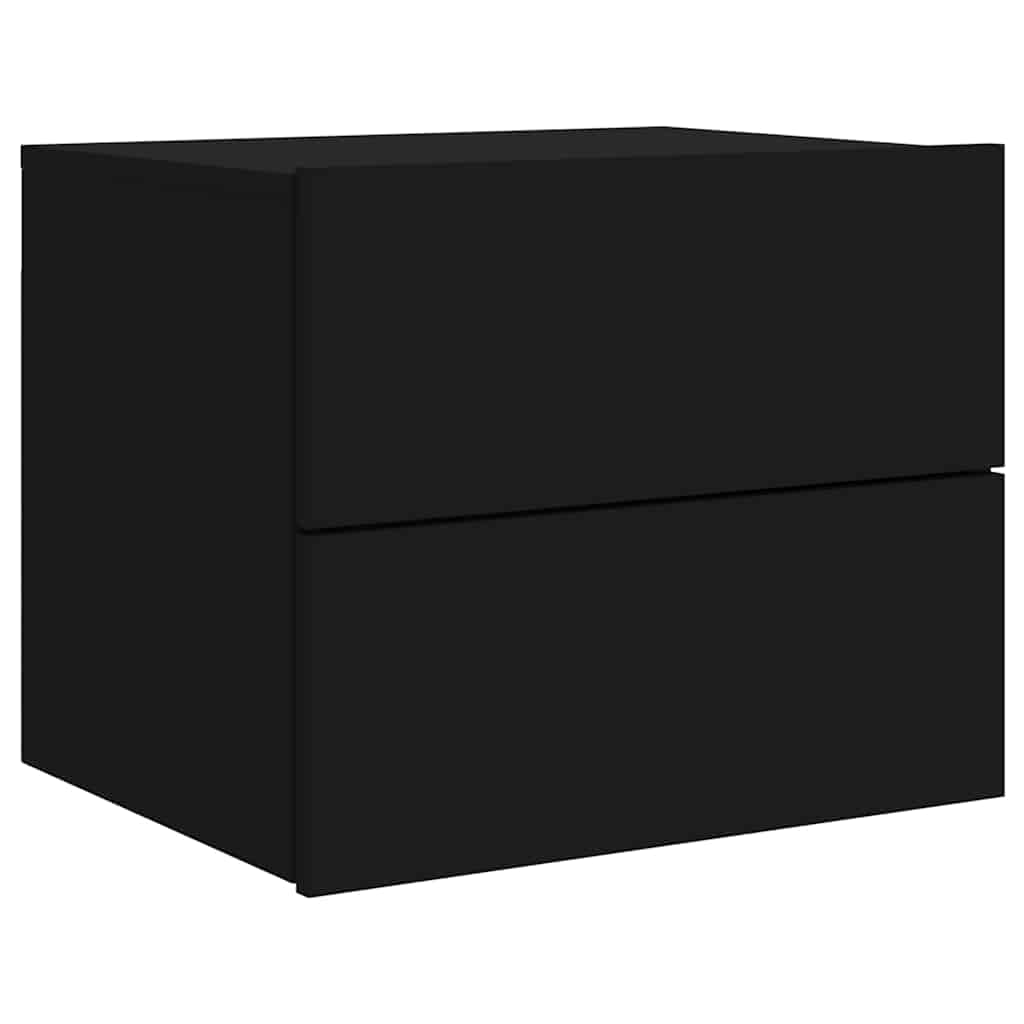 vidaXL Wall-mounted Bedside Cabinet | Black | Engineered wood | Standard