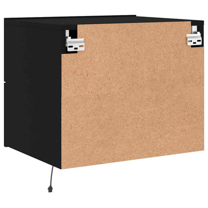 vidaXL Wall-mounted Bedside Cabinet | Black | Engineered wood | Standard