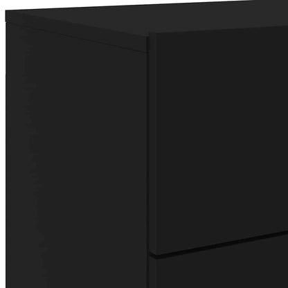 vidaXL Wall-mounted Bedside Cabinet | Black | Engineered wood | Standard