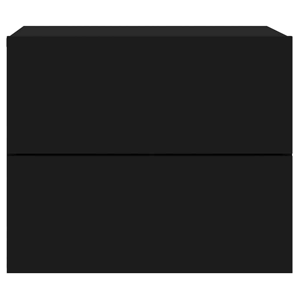 vidaXL Wall-mounted Bedside Cabinets with LED Lights 2 pcs Black