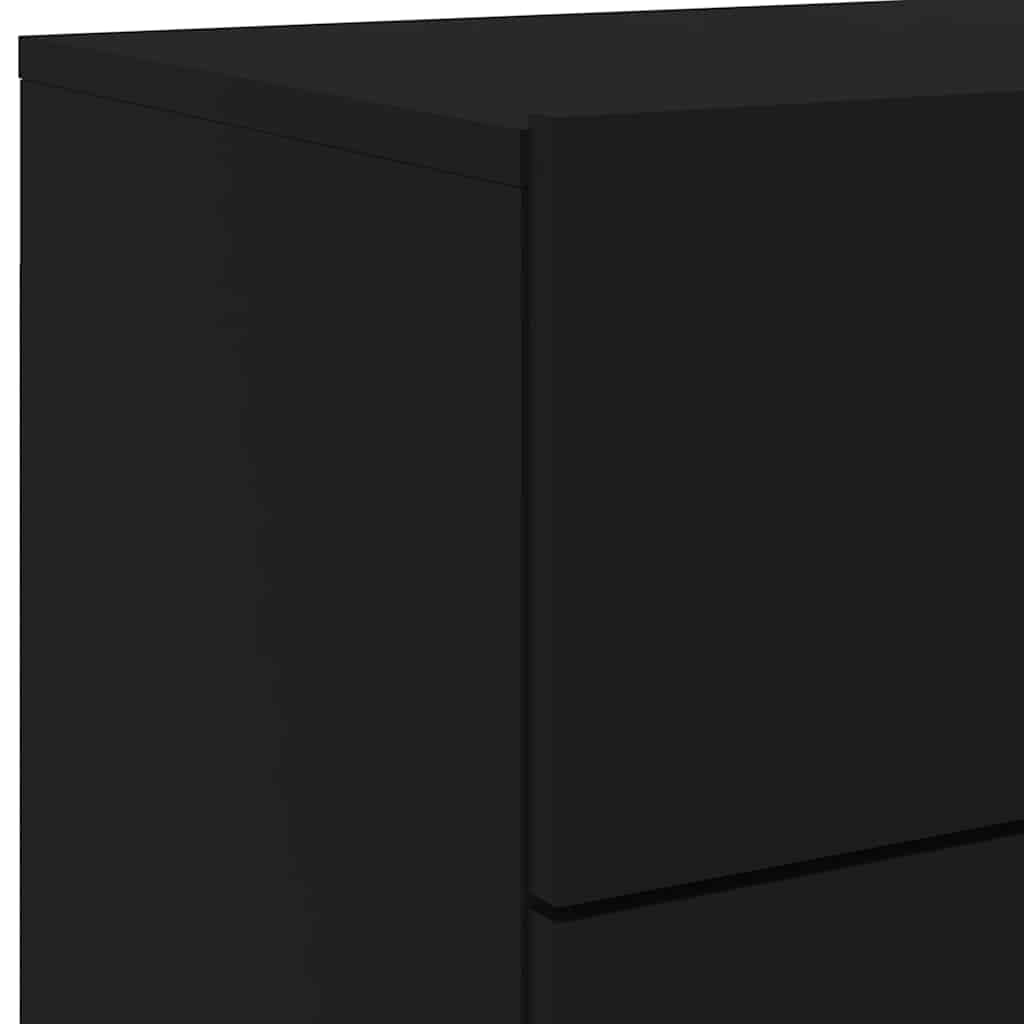 vidaXL Wall-mounted Bedside Cabinet | Set of 2 | Black | Engineered wood
