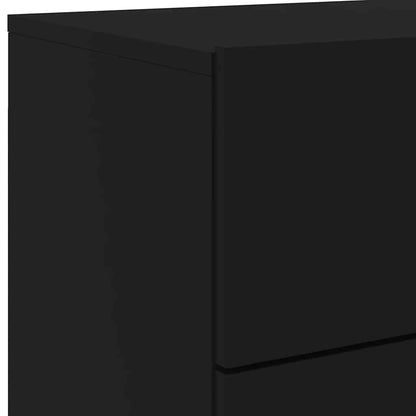 vidaXL Wall-mounted Bedside Cabinet | Set of 2 | Black | Engineered wood