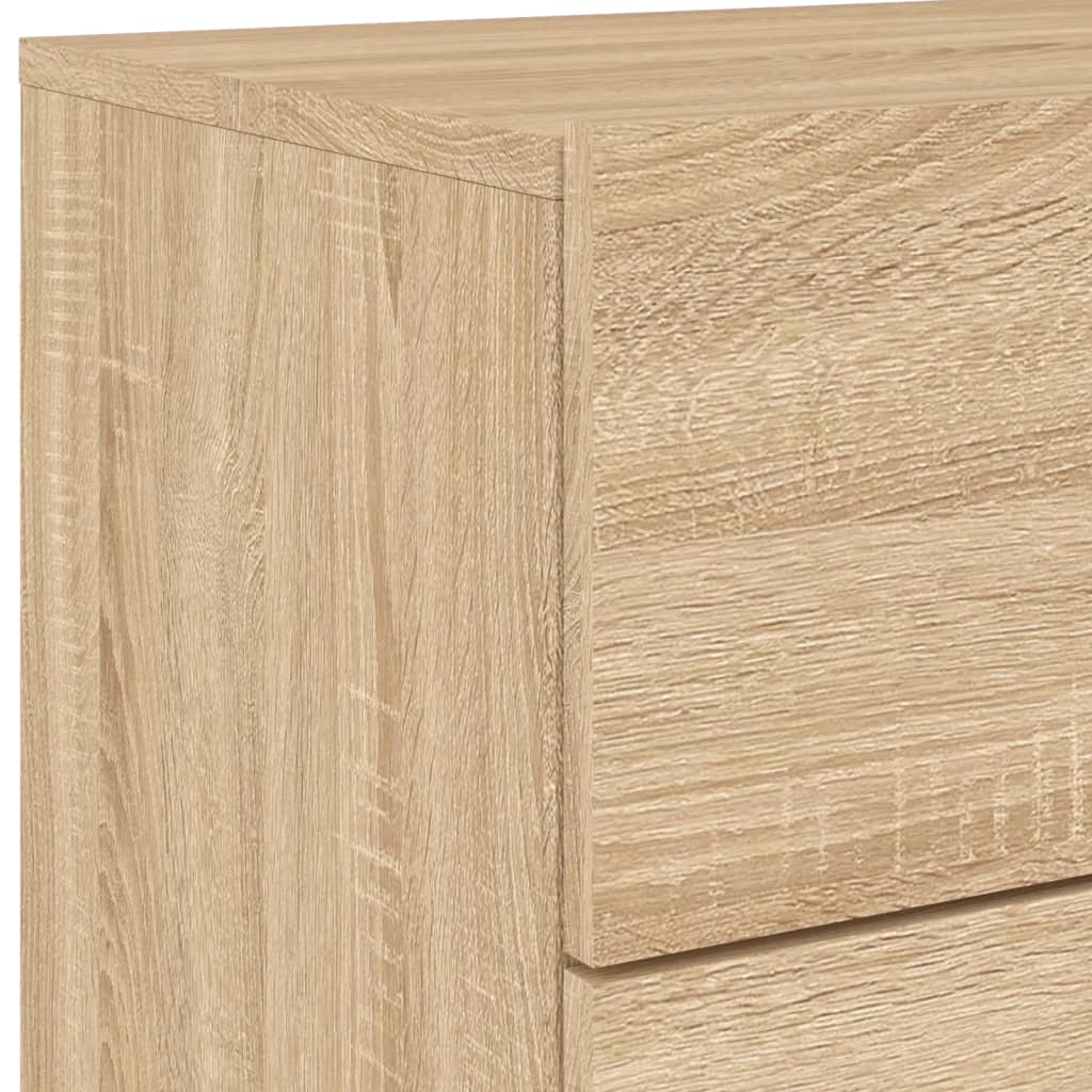 vidaXL Wall-mounted Bedside Cabinet with LED Lights Sonoma Oak