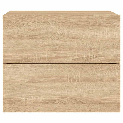 vidaXL Wall-mounted Bedside Cabinets with LED Lights 2 pcs Sonoma Oak