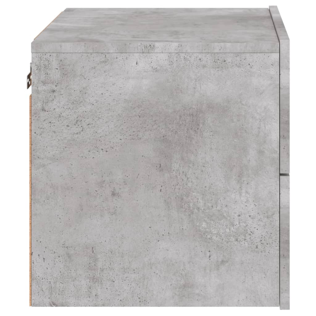 vidaXL Wall-mounted Bedside Cabinets with LED Lights 2 pcs Concrete Grey