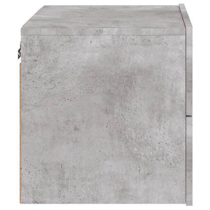 vidaXL Wall-mounted Bedside Cabinets with LED Lights 2 pcs Concrete Grey