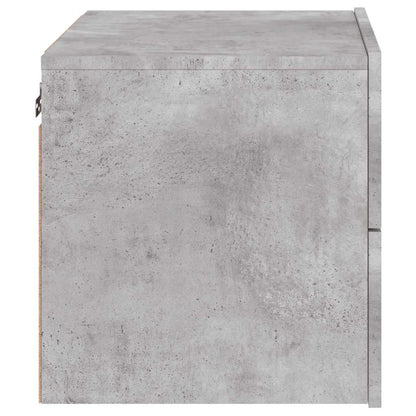 vidaXL Wall-mounted Bedside Cabinets with LED 2 pcs Concrete Grey