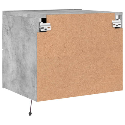 vidaXL Wall-mounted Bedside Cabinets with LED Lights 2 pcs Concrete Grey