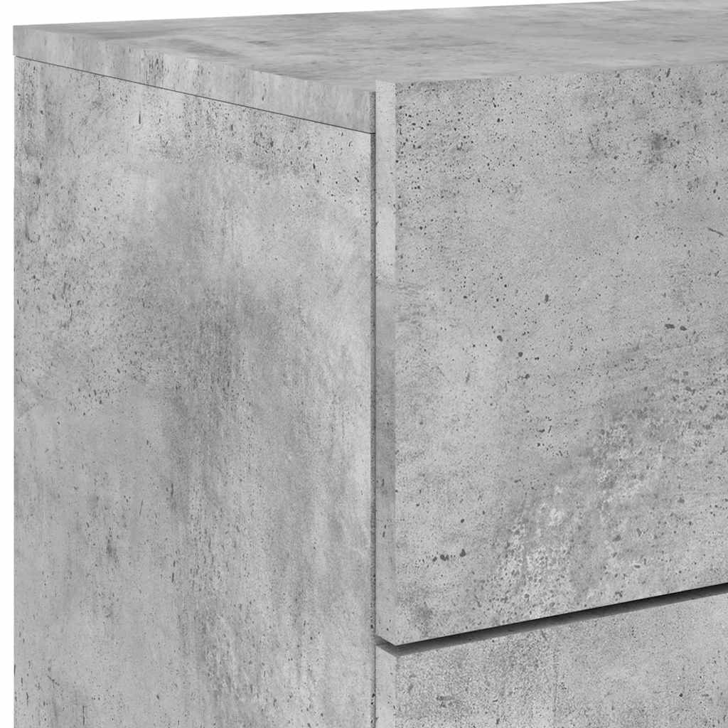 vidaXL Wall-mounted Bedside Cabinets with LED Lights 2 pcs Concrete Grey