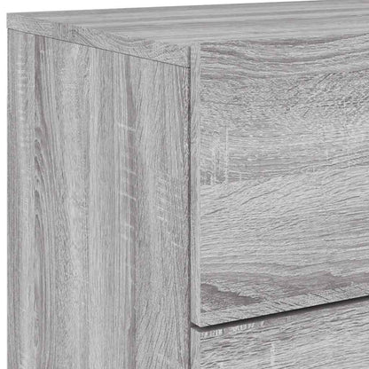 vidaXL Wall-mounted Bedside Cabinet with LED Lights Grey Sonoma