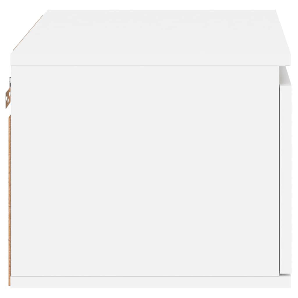vidaXL Wall-mounted Bedside Cabinet with LED Lights White