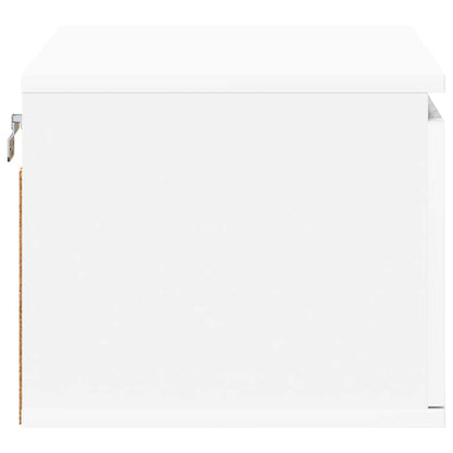 vidaXL Wall-mounted Bedside Cabinets with LED Lights 2 pcs White