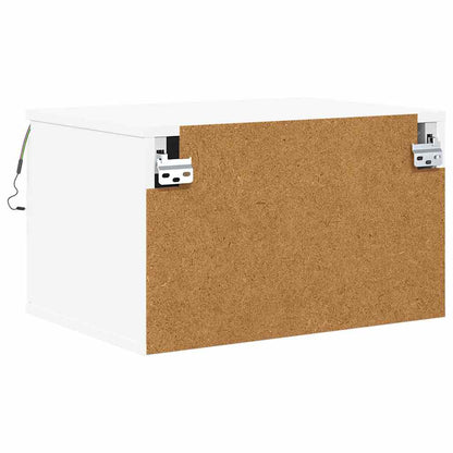 vidaXL Wall-mounted Bedside Cabinets with LED Lights 2 pcs White