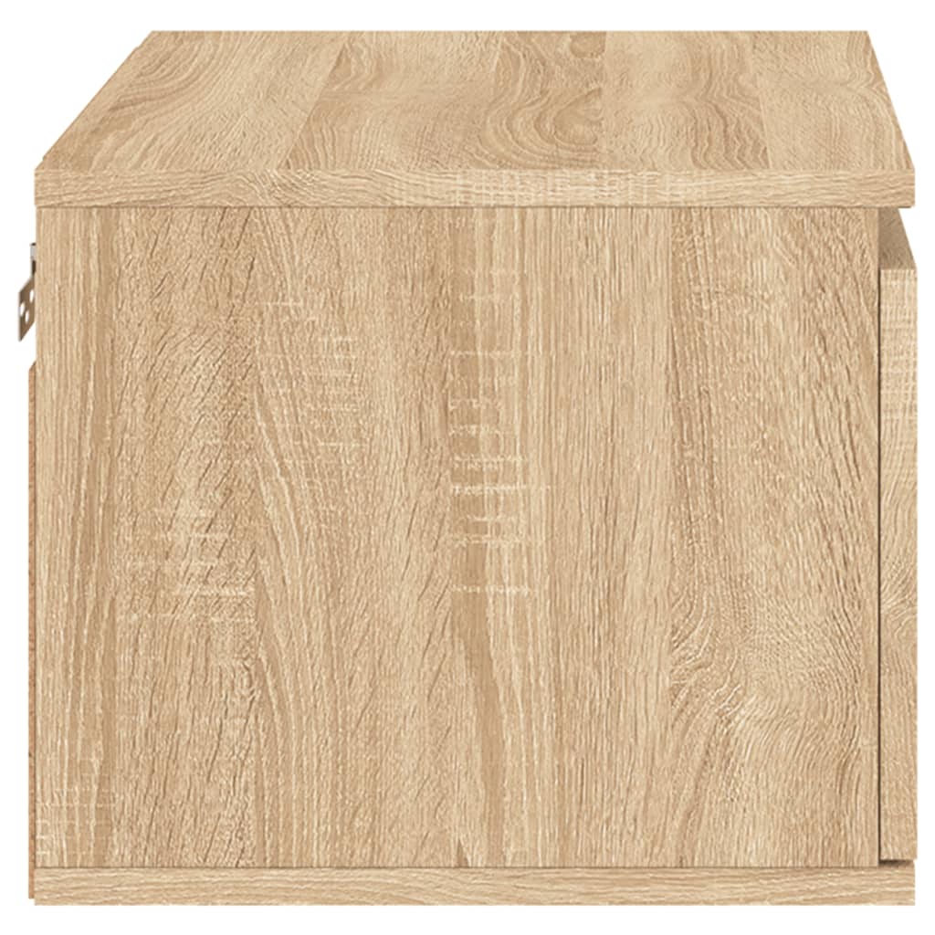 vidaXL Wall-mounted Bedside Cabinets with LED Lights 2 pcs Sonoma Oak