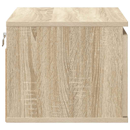vidaXL Wall-mounted Bedside Cabinets with LED Lights 2 pcs Sonoma Oak