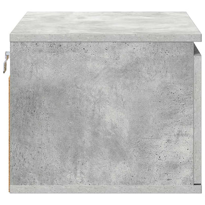 vidaXL Wall-mounted Bedside Cabinet with LED Lights Concrete Grey