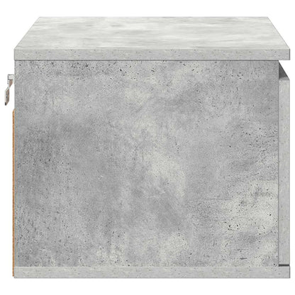 vidaXL Wall-mounted Bedside Cabinets with LED Lights 2 pcs Concrete Grey