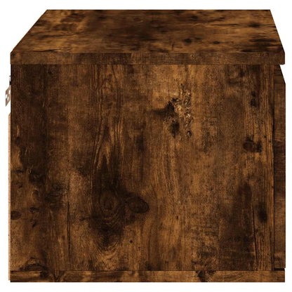 vidaXL Wall-mounted Bedside Cabinets with LED Lights 2 pcs Smoked Oak
