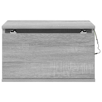 vidaXL Wall-mounted Bedside Cabinets with LED Lights 2 pcs Grey Sonoma