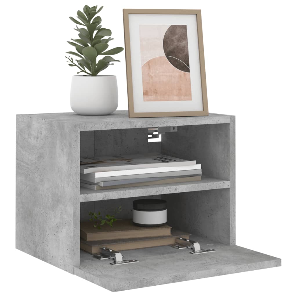vidaXL TV Wall Cabinets 2 pcs Concrete Grey 40x30x30 cm Engineered Wood