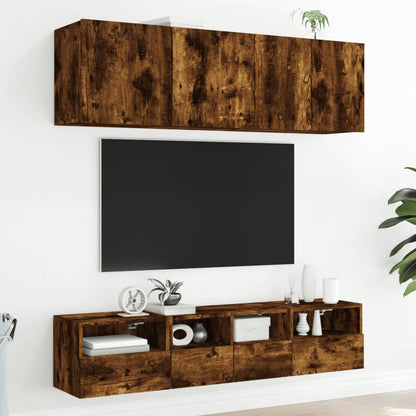 vidaXL TV Wall Cabinets 2 pcs Smoked Oak 40x30x30 cm Engineered Wood