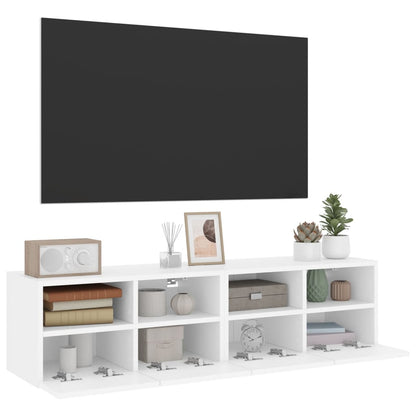 vidaXL TV Wall Cabinets 2 pcs White 60x30x30 cm Engineered Wood