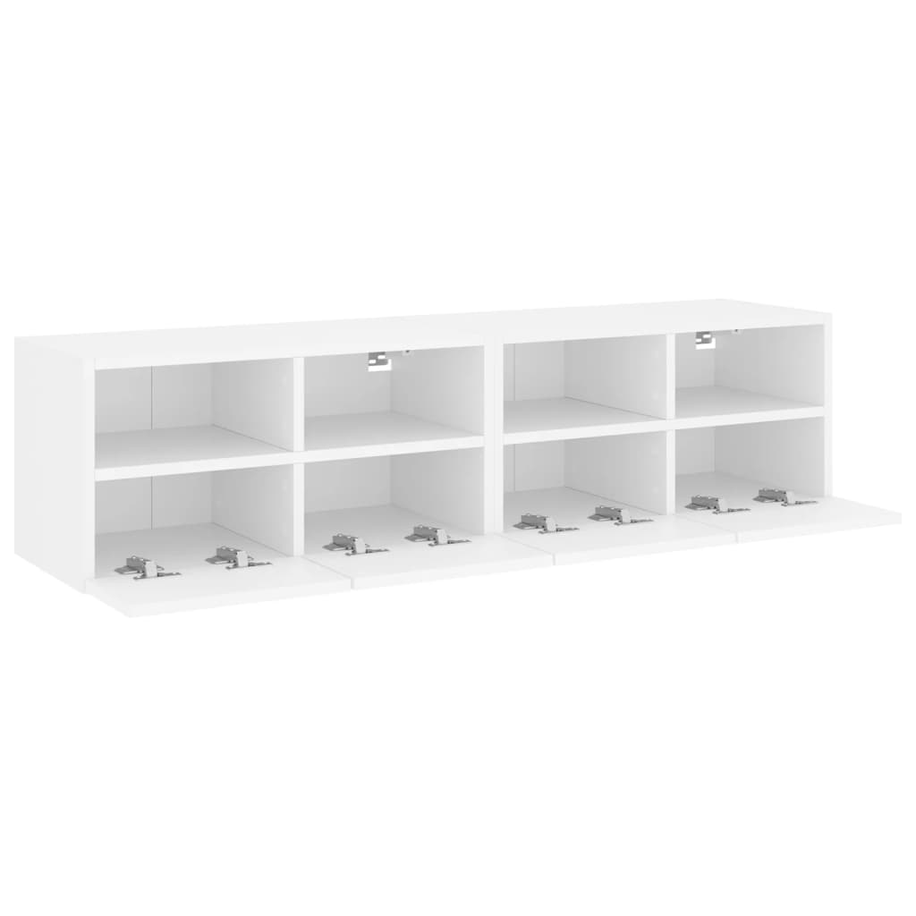 vidaXL TV Wall Cabinets 2 pcs White 60x30x30 cm Engineered Wood