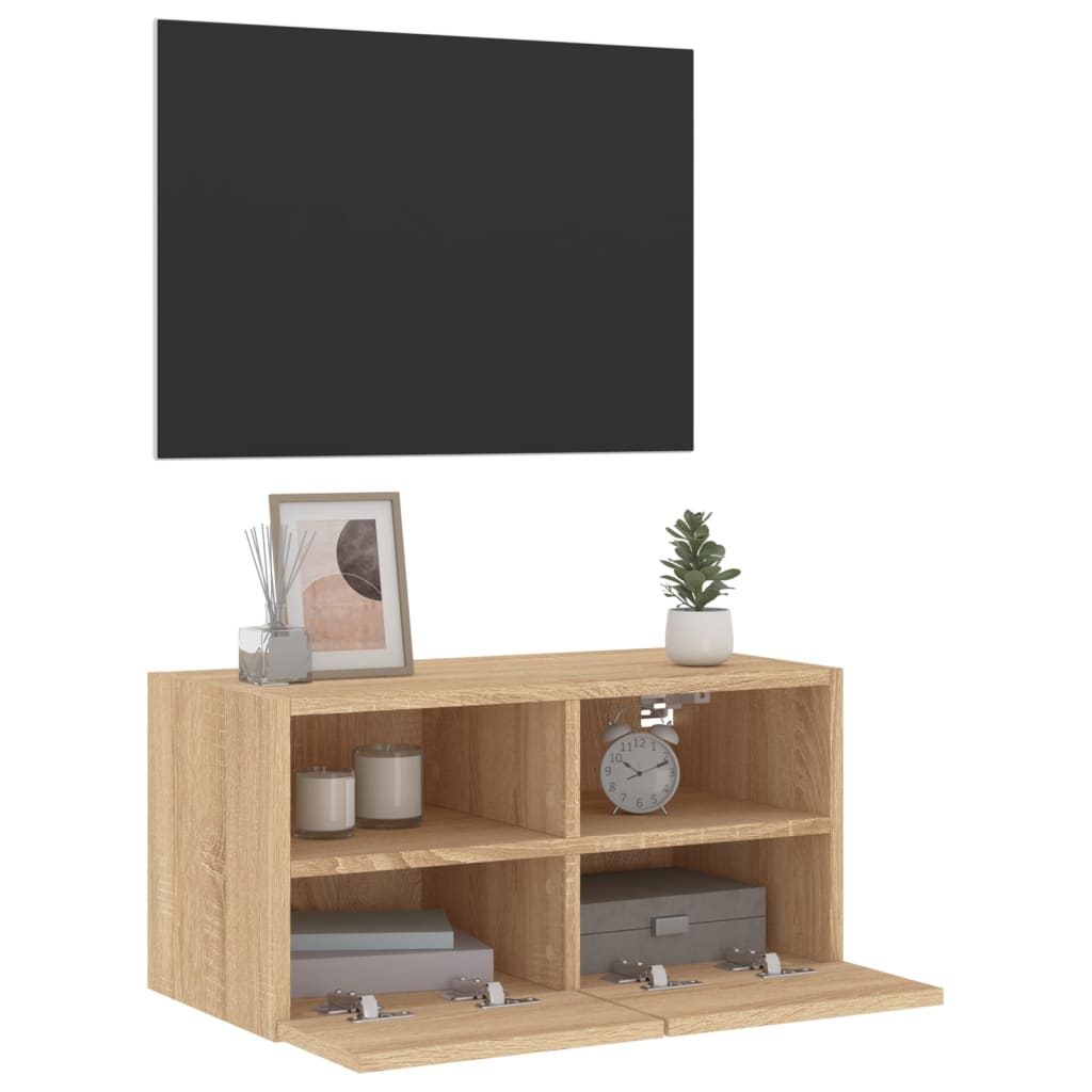 vidaXL TV Wall Cabinet Sonoma Oak 60x30x30 cm Engineered Wood